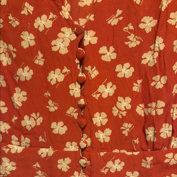 Madewell Red Floral Midi Dress - Picture 4 of 6